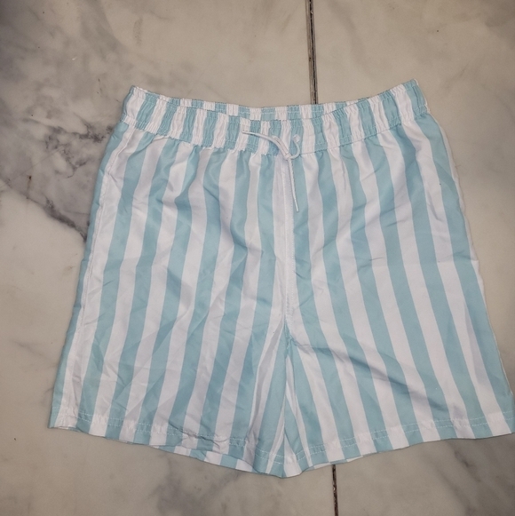JANIE AND JACK RECYCLED STRIPED SWIM TRUNK IN AQUA STRIPE SIZE 12 - Picture 16 of 16